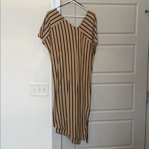 Zara asymmetric striped dress, size medium